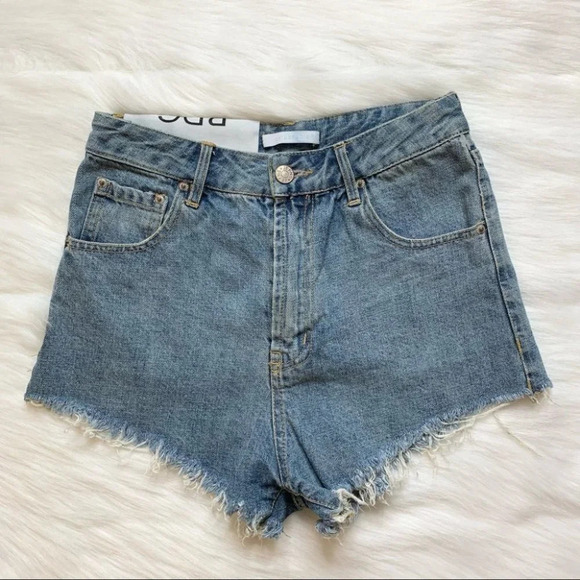 Urban Outfitters BDG Jean Shorts Jorts Distressed High Waist Cut off Denim Small - Picture 9 of 16